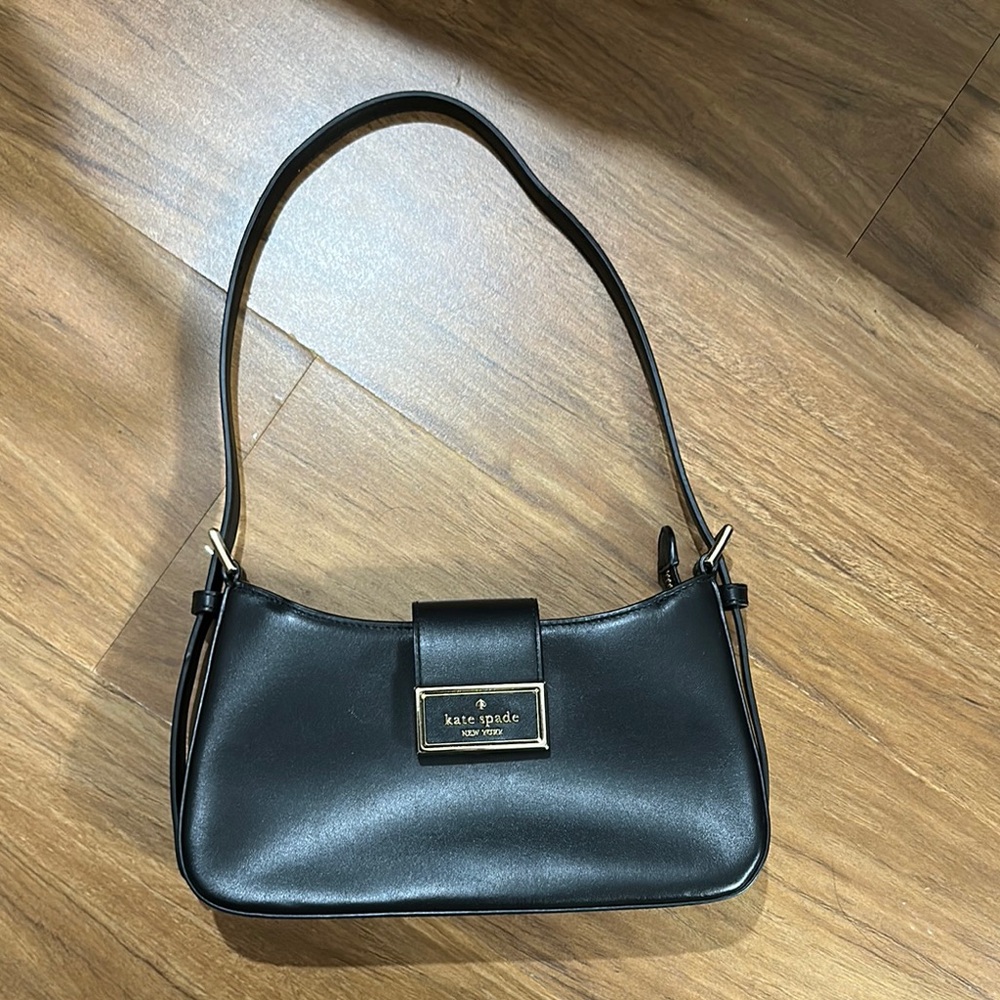 Kate Spade Black Shoulder Bag with Baguette Silhouette